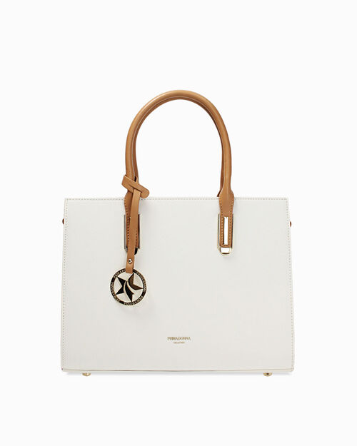 Borsa a mano panna con tracolla removibile, CREAM