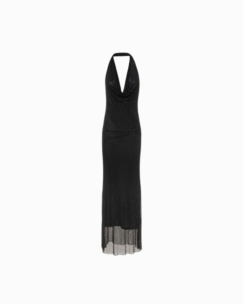 Vestito nero con pietre, BLACK