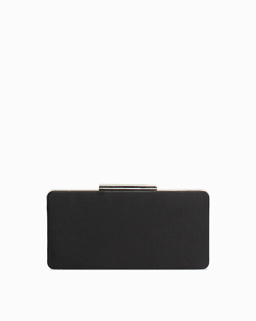 Clutch nera con tracolla removibile, BLACK