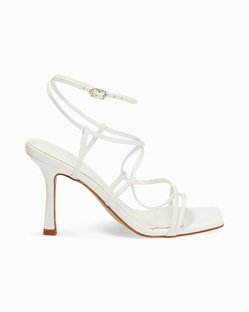 Sandales blanches avec talon de 9 cm,  image number null