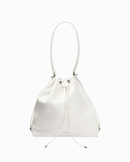 Zaino bianco con dettagli minimal, WHITE