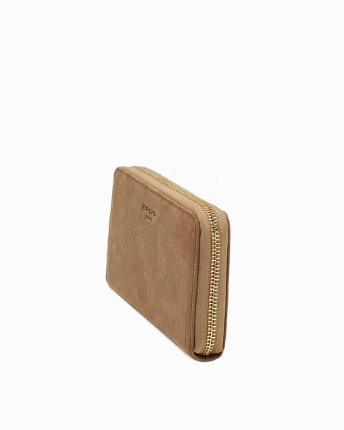 Portafoglio taupe con chiusura elegante, TAUPE
