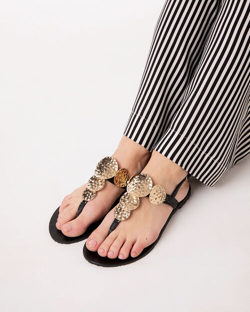 Sandali bassi neri dal design minimal, BLACK