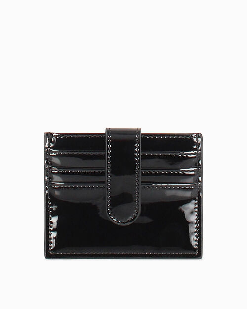Portafoglio nero compatto con dettagli chic, BLACK