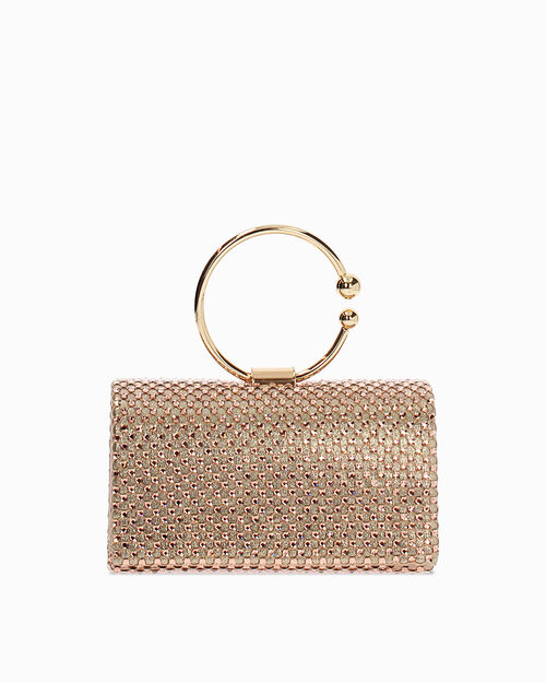Mini bag rosa-oro con pietre, MULTI COLOR