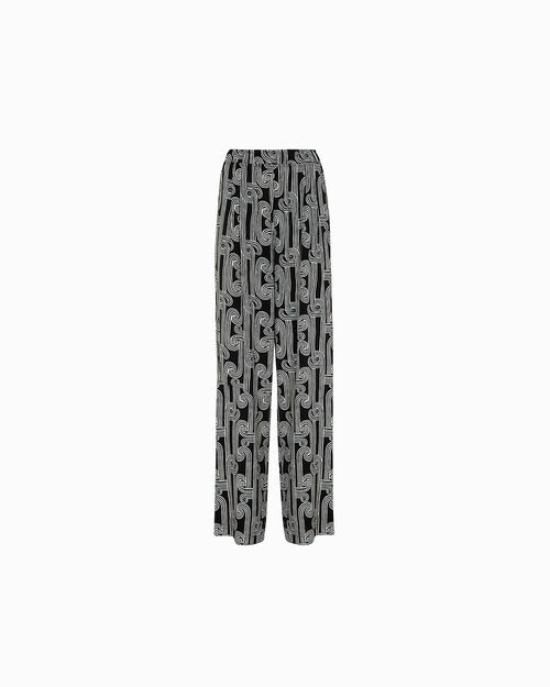 Pantaloni nero-bianco urban chic, MULTI COLOR