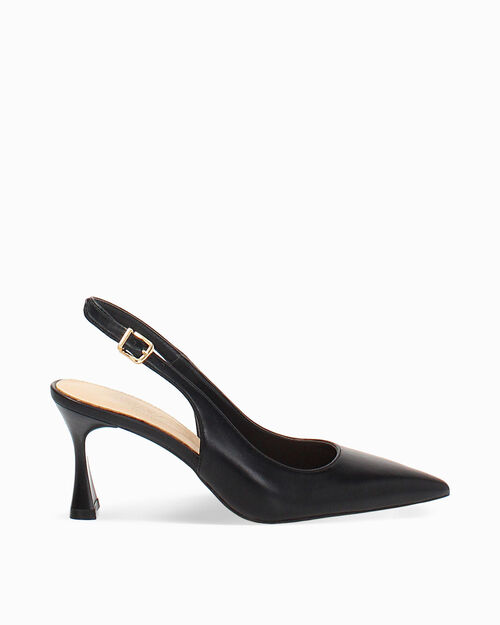 D&eacute;collet&eacute; slingback nere tacco 7,5 cm, BLACK