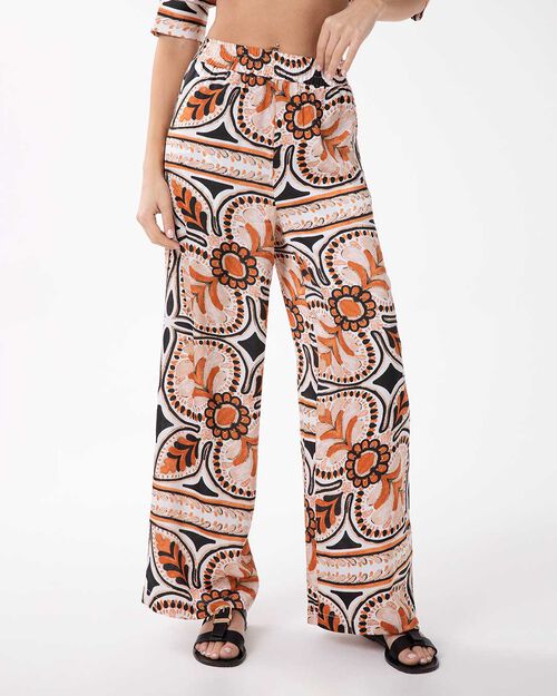 Pantaloni multicolor arancio vivaci, MULTI COLOR-ORANGE