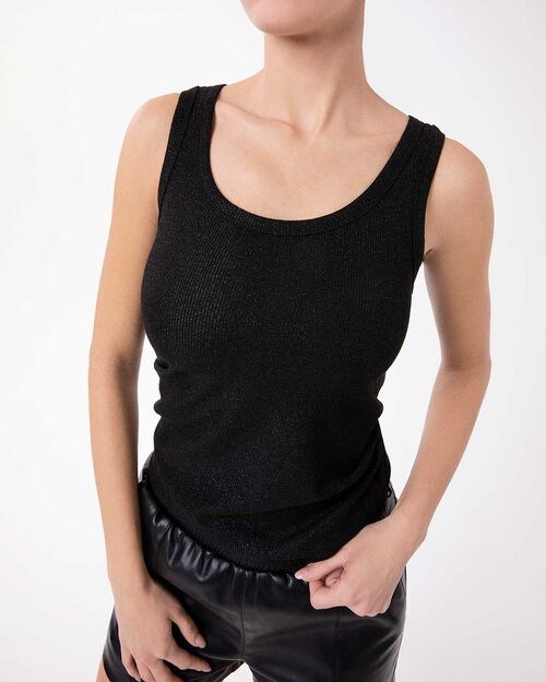 Canotta nera dal design essenziale, BLACK