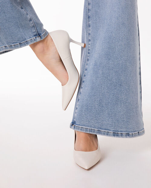 D&eacute;collet&eacute; panna tacco 8 cm, CREAM