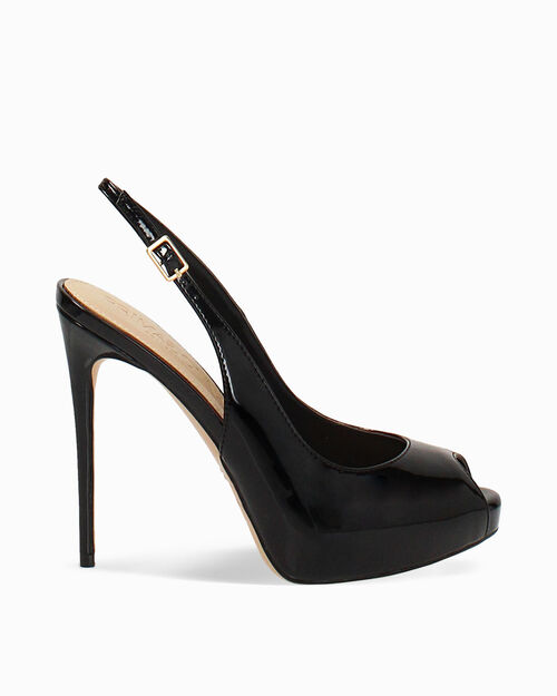 D&eacute;collet&eacute; nere open toe tacco 12 cm, BLACK