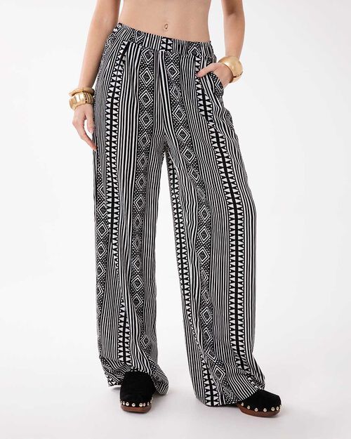 Pantaloni bianchi e neri dallo stile urban chic, MULTI COLOR