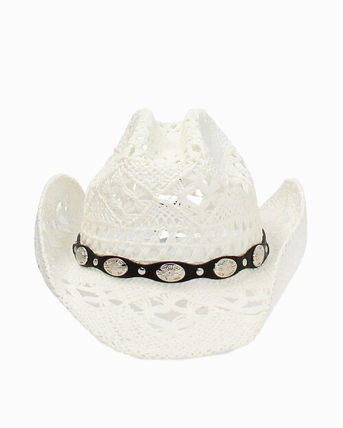 Cappello bianco in stile country, WHITE