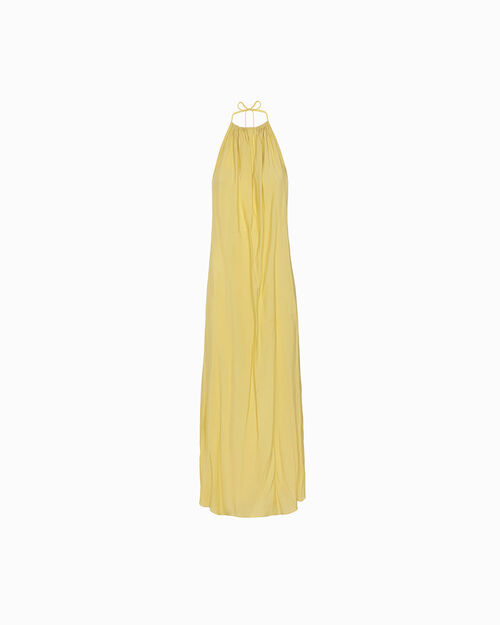 Vestito giallo radioso con dettagli eleganti, YELLOW