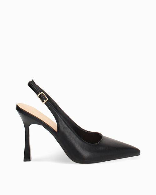 D&eacute;collet&eacute; nere tacco 9,8 cm, BLACK