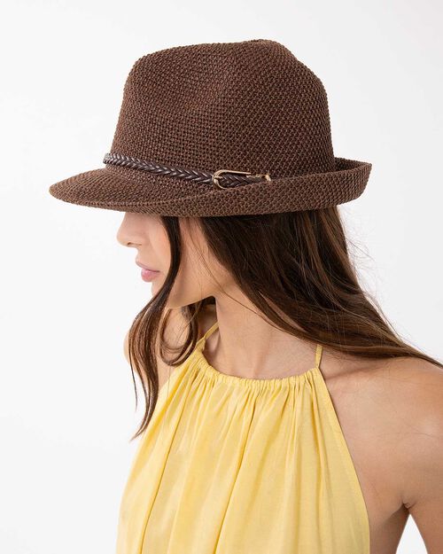 Cappello marrone con stile intramontabile, BROWN