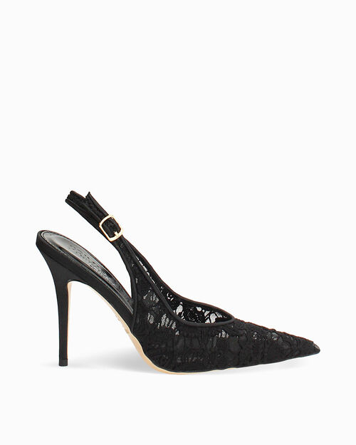 D&eacute;collet&eacute; slingback nere tacco 10,5 cm, BLACK