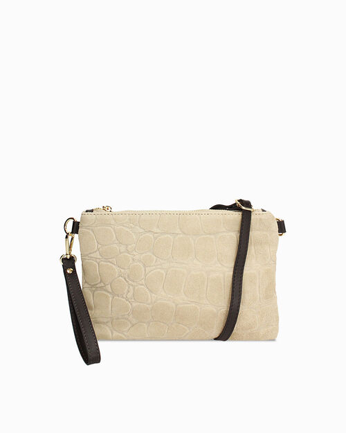BAG POCHETTE BAG SUEDE-COCONUT TAUP, TAUPE