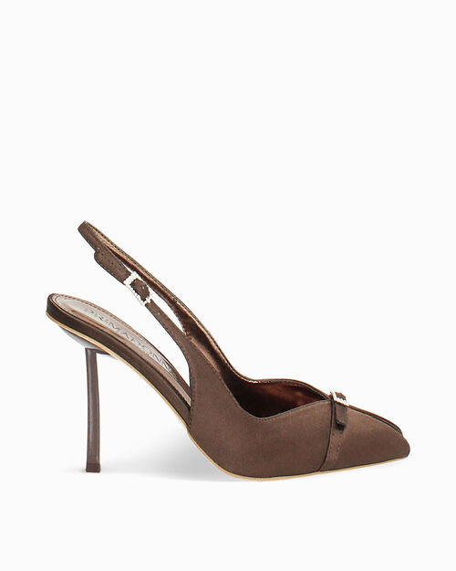 D&eacute;collet&eacute; testa di moro tacco 9,7 cm, DK BROWN
