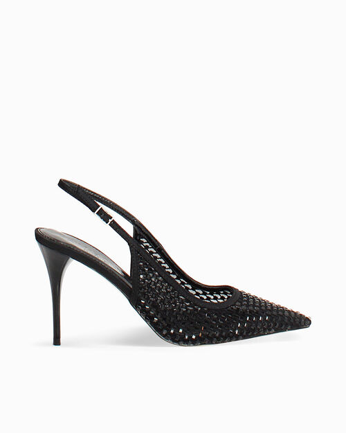 D&eacute;collet&eacute; slingback nere tacco 9 cm, BLACK