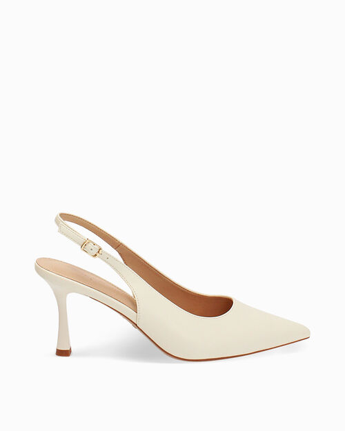 D&eacute;collet&eacute; panna tacco 8 cm, CREAM