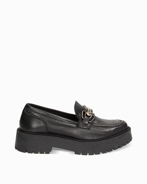 Mocassino nero in pelle, 